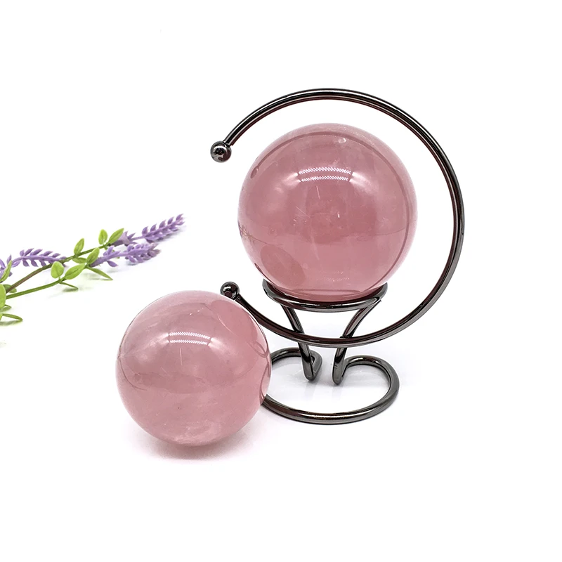 Wholesale Natural Crystal Sphere polished rose quartz balls heading pink crystal large sphere for home decoration and gifts