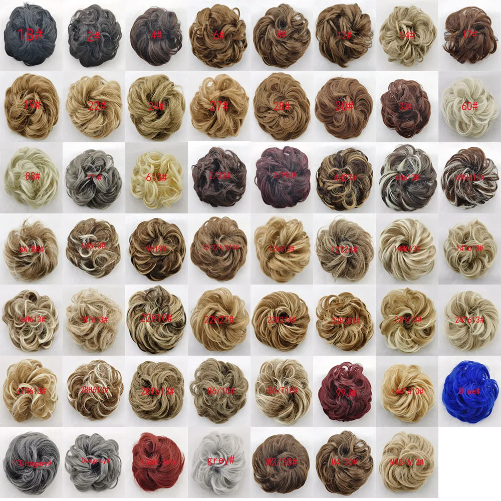 Synthetic Hair Chignon Ring Wrap Chignons Rope Piece Elastic Band Donut Updo Ponytail for Girls Women