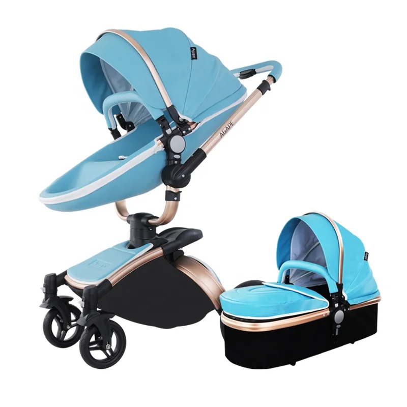 Luxury Portable Baby Walker Easy Folding pram/stroller Cheap Leather made in China for 3 Years Old Child Hot Sale Alloy Carts
