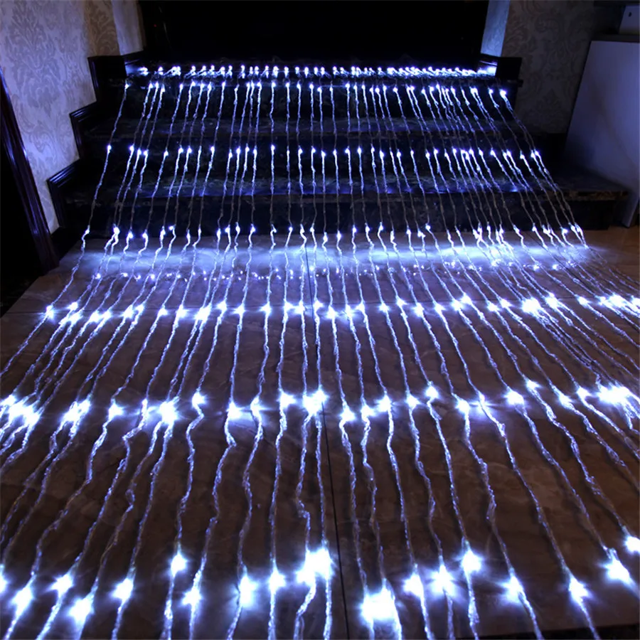 Outdoor Christmas Waterfall Garland String Light Window Curtain Icicle Fairy Light 3X3M 6X3M Meteor Shower Rain LED String Light