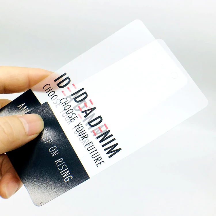 Wholesale Custom Screen Printing Brand Name Logo Frosted Transparent Plastic PVC Hang Tag