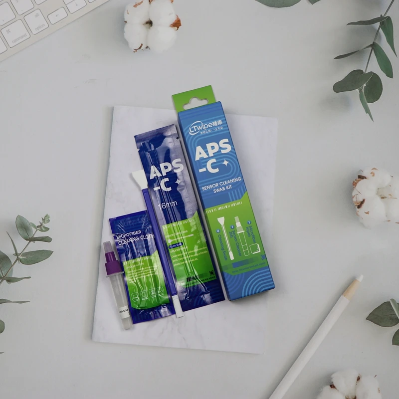 3 in 1 Portable Double Ended Microfiber Full Frame Sensor Swab DSLR Camera Cleaning Kit with Solution