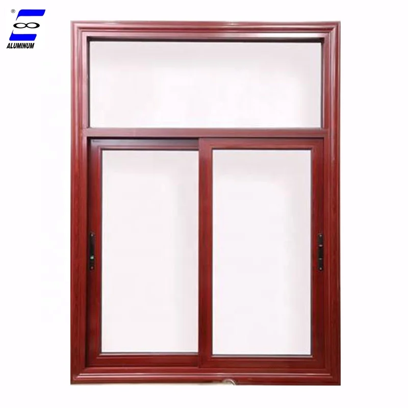 Wooden grain design  aluminum sliding window with promotion price