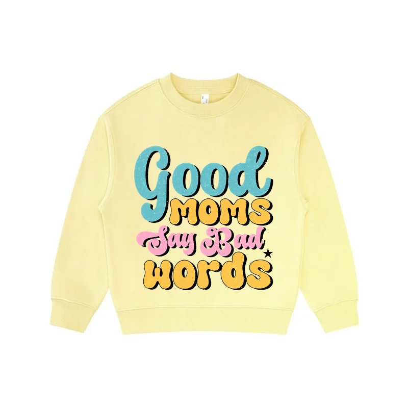 Good Mom Pattern Kids 330G High Quality Crewneck Pullover Teen Girls Boys Autumn Winter Sweatshirt Hoodies Wholesale