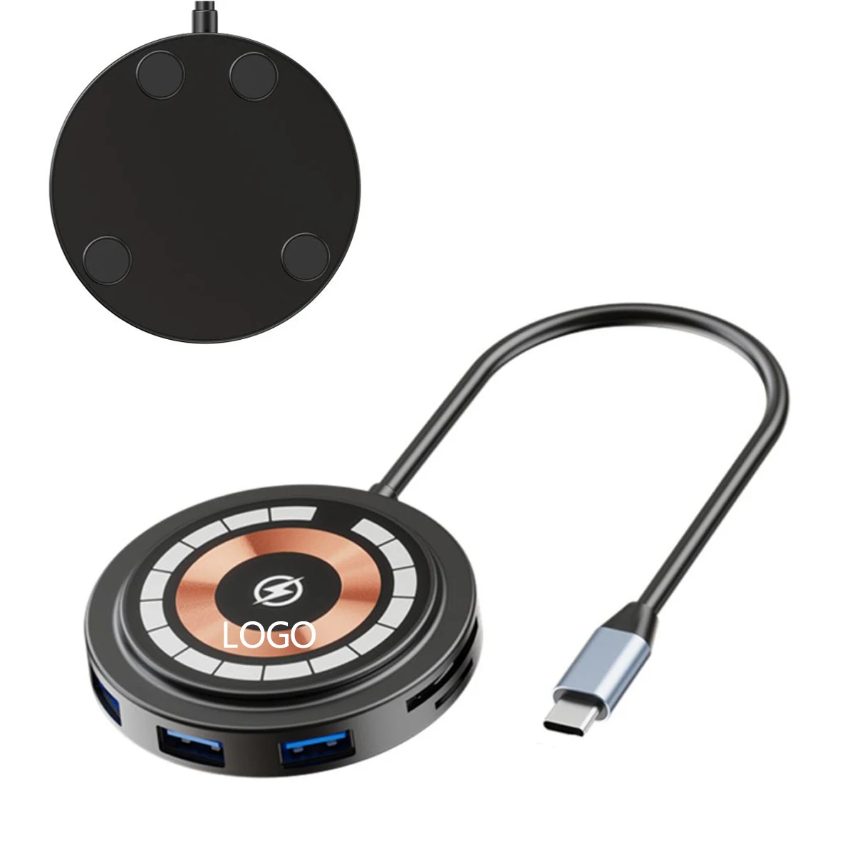 Wireless Charging Hub With Multi USB Charger Ports Desktop Wall Charge Stand Organizer