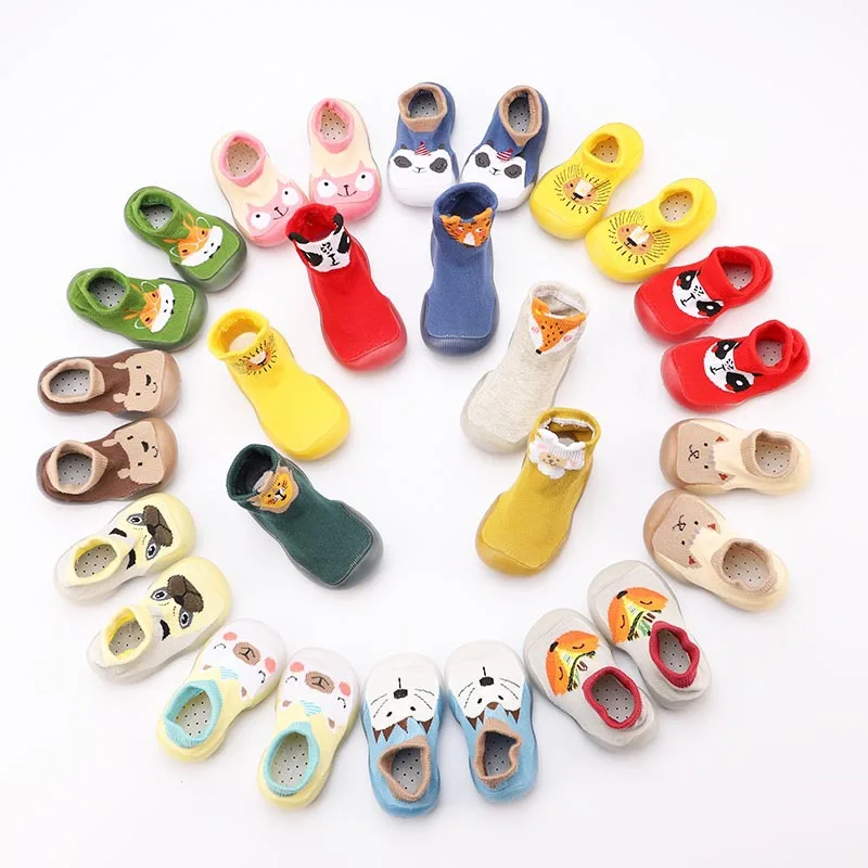 Many available designs baby cartoon shoes socks toddler rubber socks shoes for babies