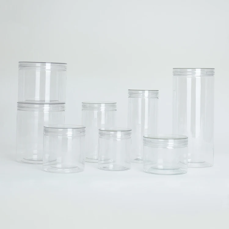 Custom Face Skin Care Cream Plastic Cosmetic Jars with Clear Lids 250ml 8oz