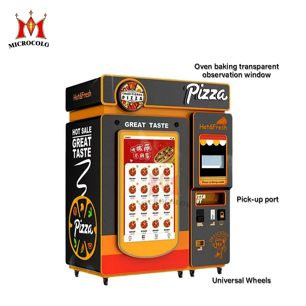 Outdoor Self-Service Full Automatic Pizza Vending Machine Smart 55 Inches Touch Screen Pizza Vending Machine