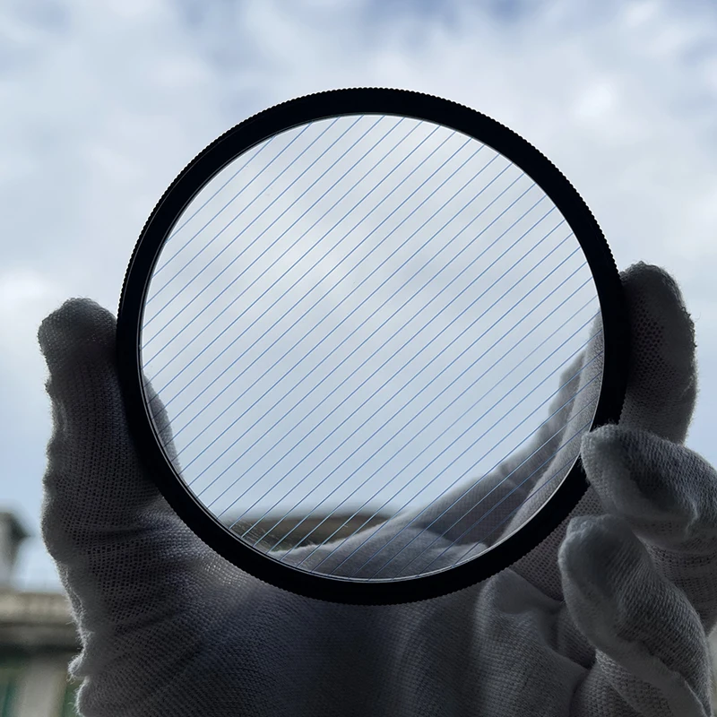 Wholesale High Definition Soft Light Optical Glass 77 mm Blue Streak Filter Camera
