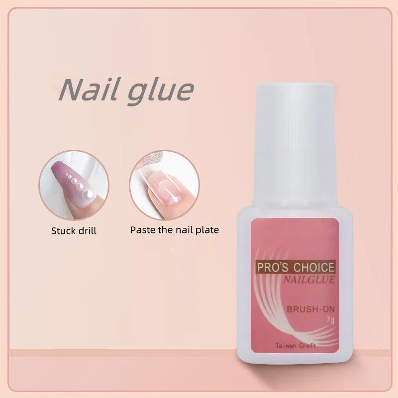 Hot sale nail glue with brush head 7g nail paste drill glue easy to use