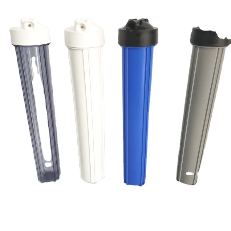Household 20H 3/8 port 1/2 port single O ring clear plastic with pressure relief water filter cartridge housing