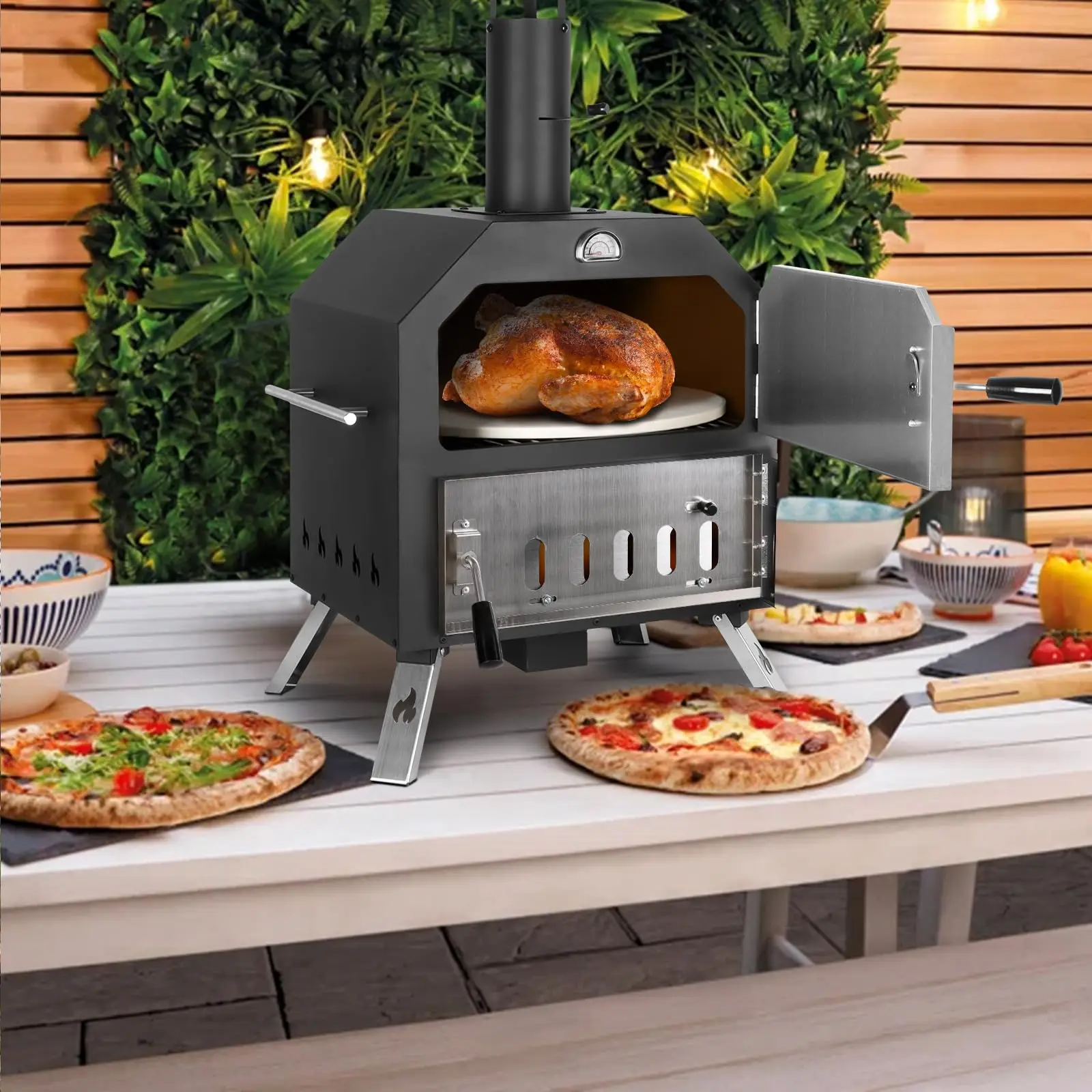 Indoor Portable Pizza Oven Charcoal Woodfire Wood Fired Mini Pizza Oven