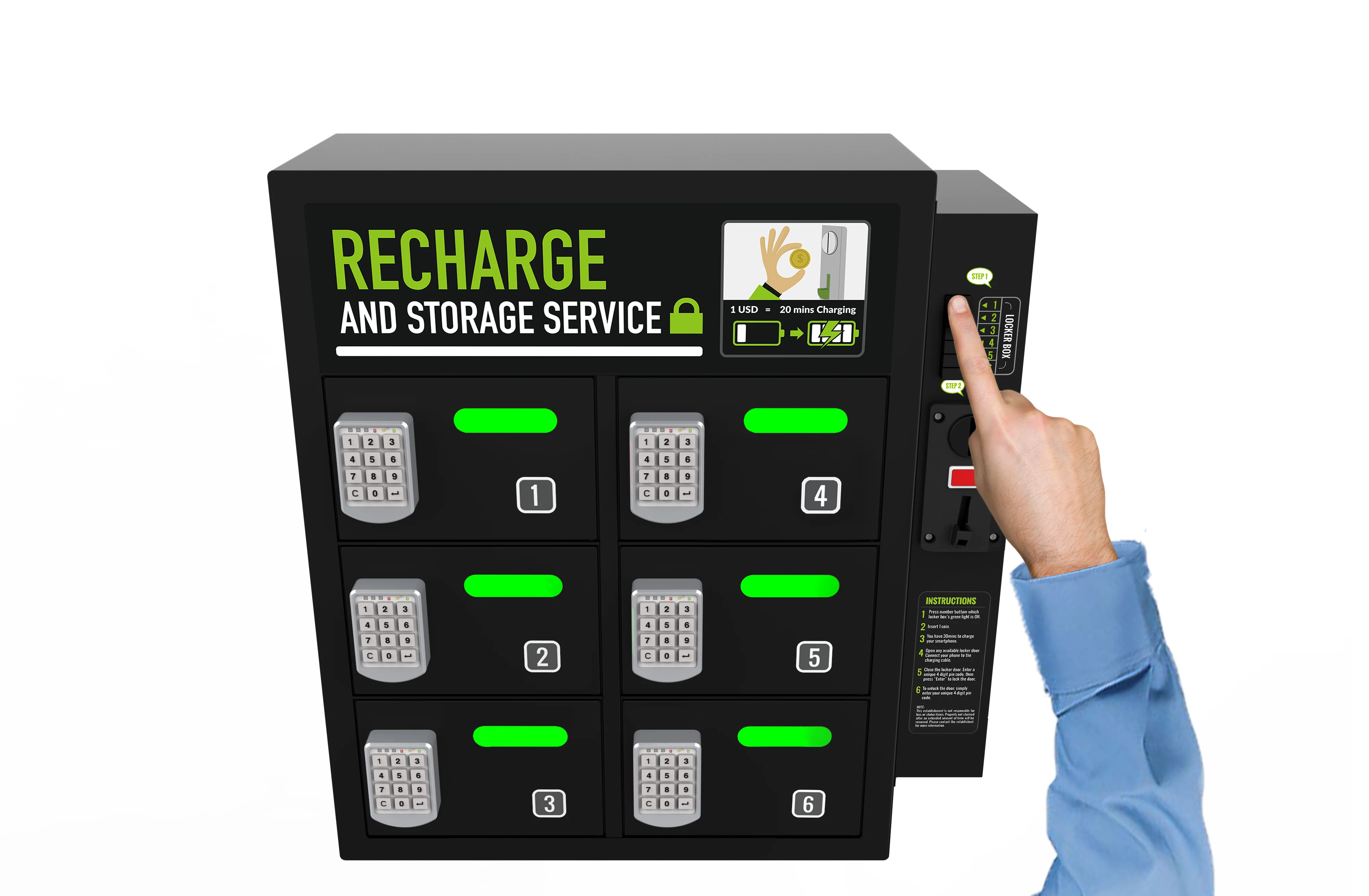 Restaurant cell phone charging station kidigi charging station coin operated locks