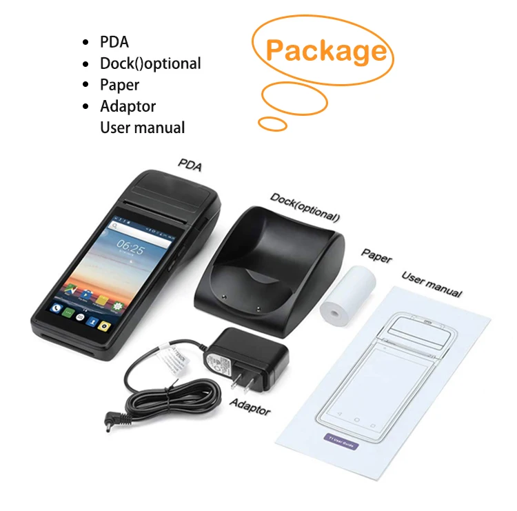 TCANG 5.5 inch handheld all in one wifi 3G NFC card reader payment terminal android system pos machine with thermal printer