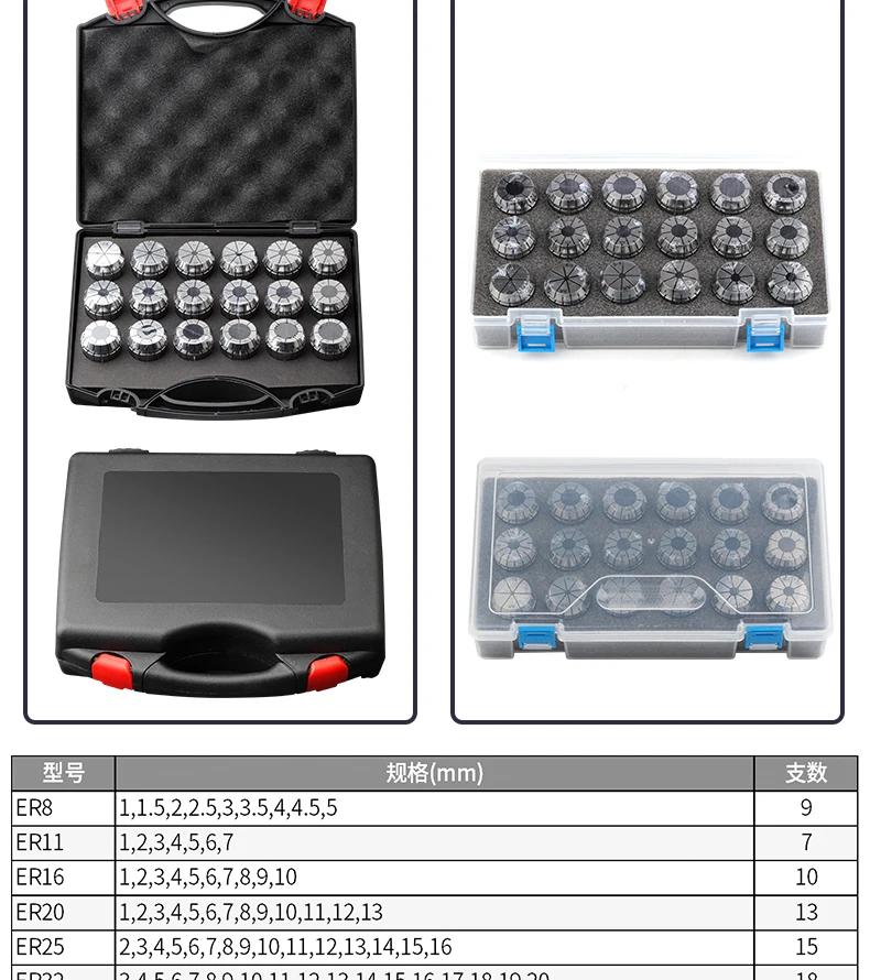 CNC Spare parts Collet set  ER16 ER20 ER25 ER32 ER40 0.008mm 0.005mm