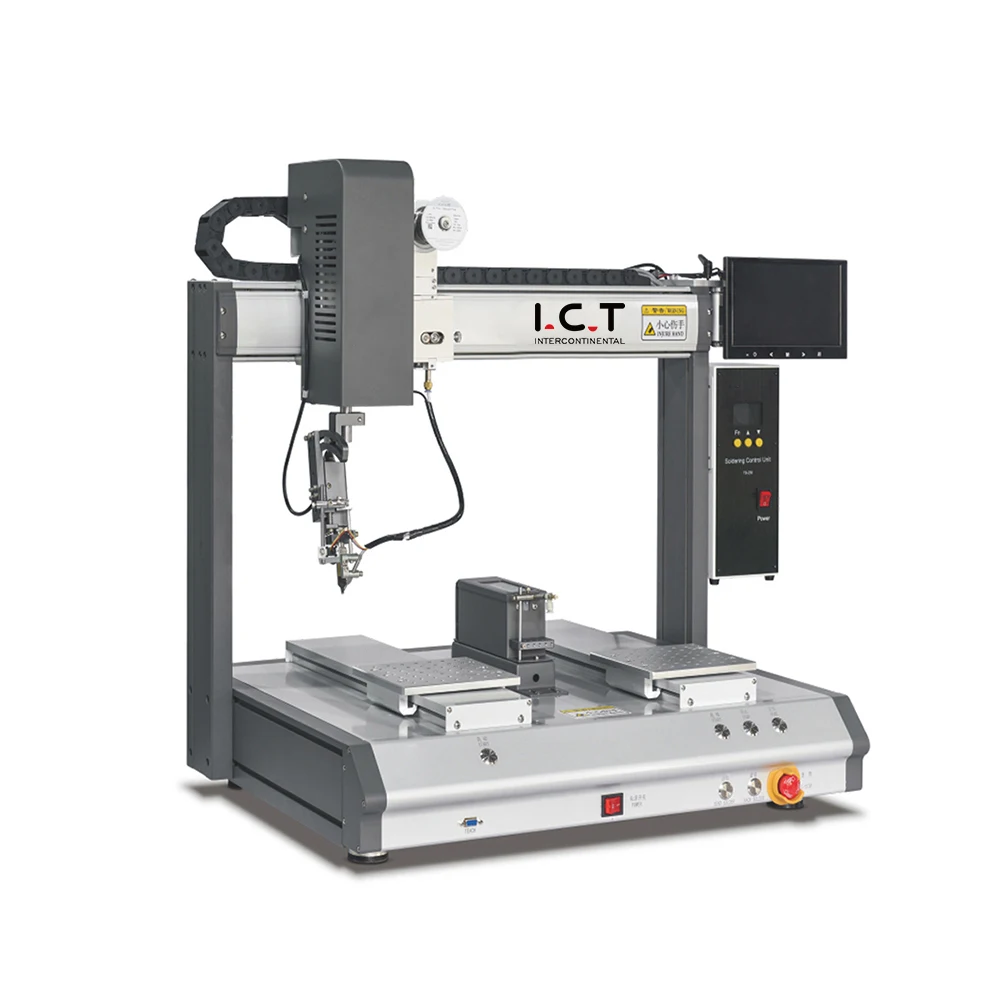 ICT51 5 Axis PV Module Solder Robot Automatic, XYZ Solar Cell Robotic Soldering Machine, PCB Cheap Soldering Robot Price