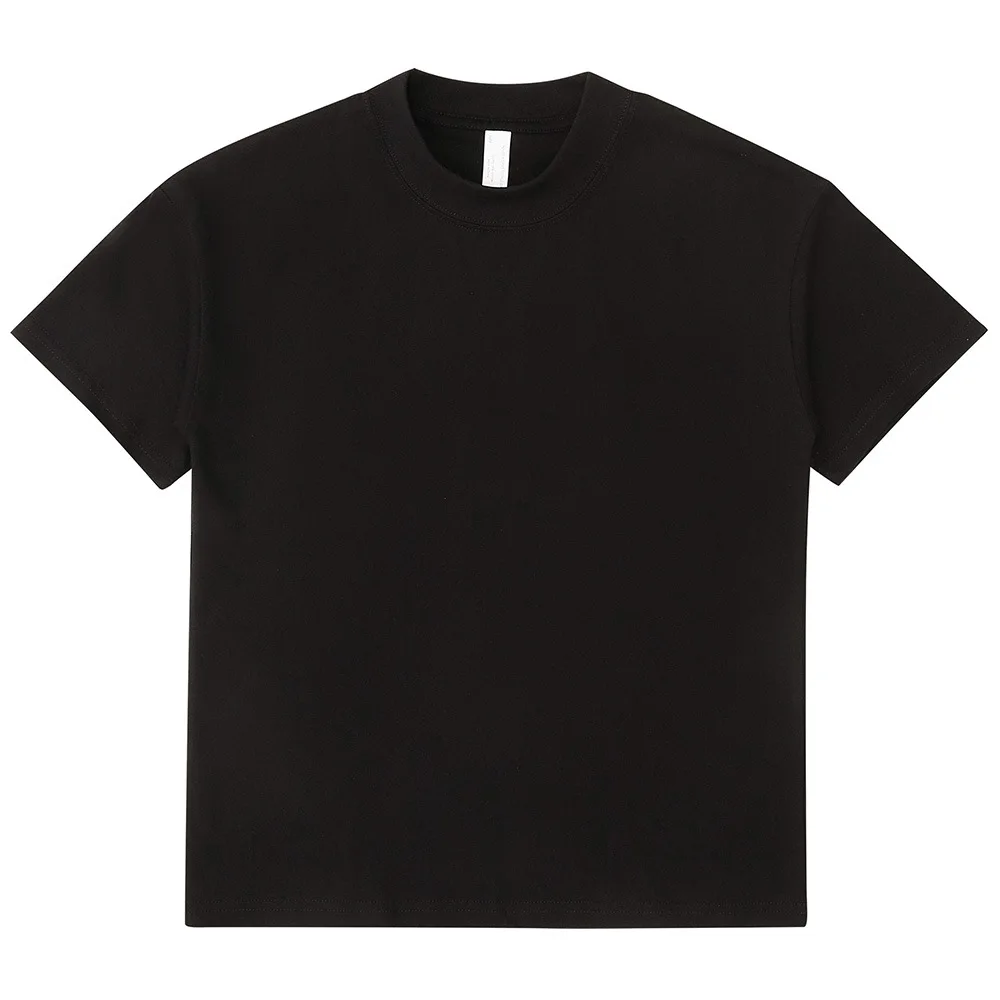 Custom Streetwear Men White Heavyweight T-Shirt Boxy Fit Thick Collar Oversize T Shirt