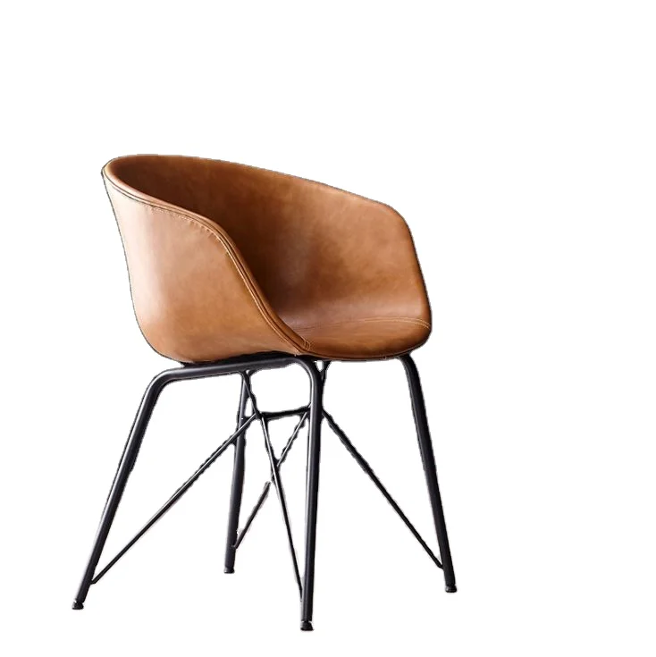 Оптовая продажа, кожаный стул в стиле ретро для гостиной, простой стул для переговоров, гостиница, кафе, магазин, промышленный салон, диван, железный стул