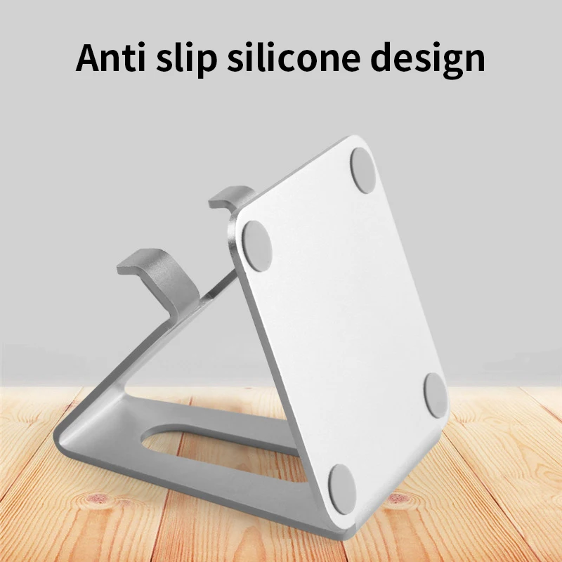 Portable Anti Slip Silicone Pads Cell Phone Stand Shiny Colors Aluminum Universal Tablet Mobile Phone Holders