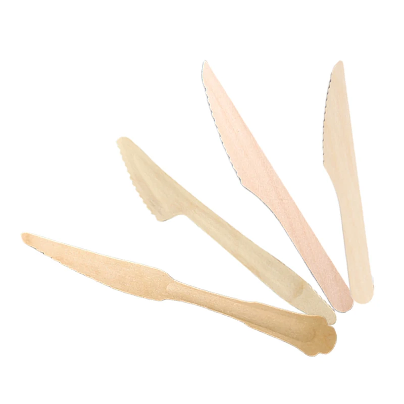 140mm 165mm 205mm Biodegradable Cake Knife Dessert Knife with Wood Handle Knife for Kids