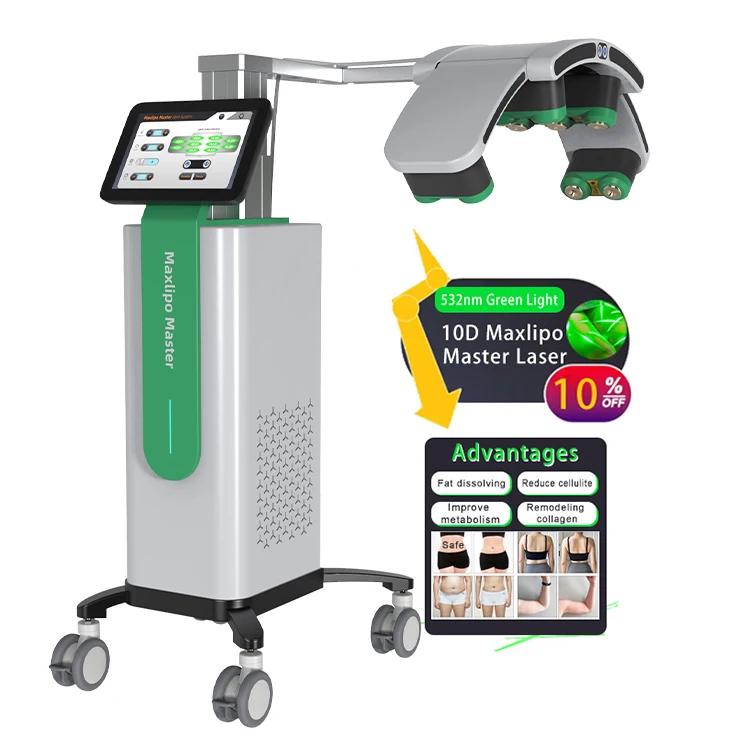Factory Price 10d Laser 635nm Green Light Shape Slimming 10d Body Contouring Non Invasive Equipment Green Lasers Weight Loss