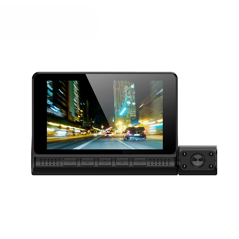 160 градусов Dashcam Mini 4 дюймовый Dash Cam Hd 3 канальный автомобильный видеорегистратор с двойной камерой безопасности камера для автомобиля Dvr De в машине