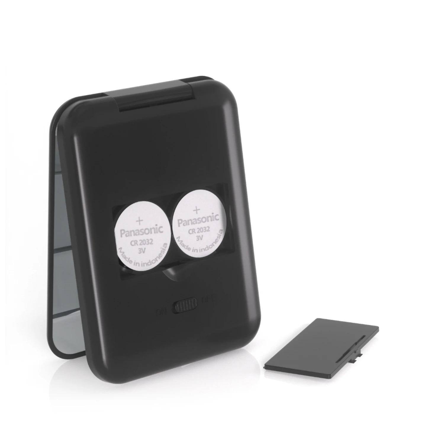 LED Makeup Battery Model 2 Times Magnification Double-Sided Mirror Portable Handheld Folding Cosmetic Mirror with 8 Lamp Beads