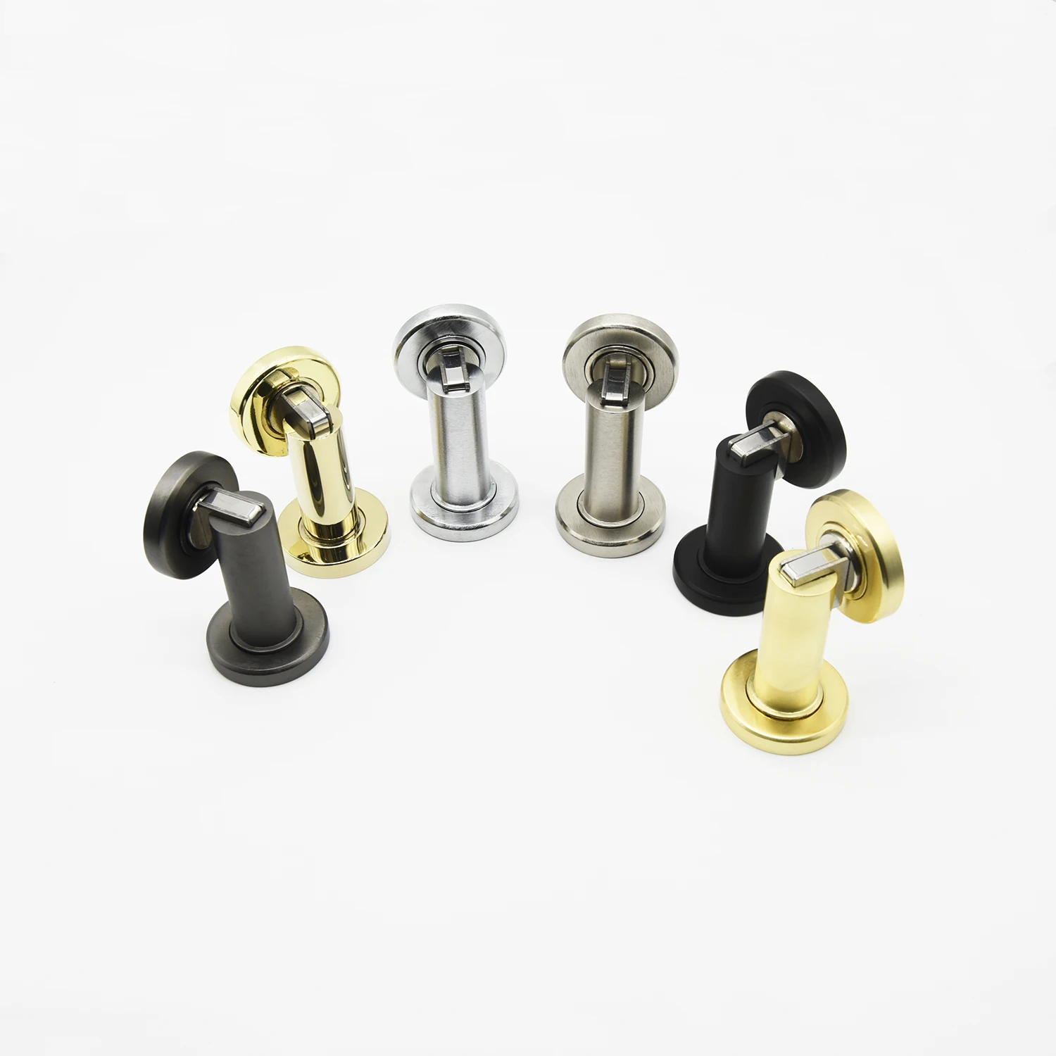 Zinc Alloy Magnetic Door Stopper Rubber Hemisphere Floor Mounted Door Stopper