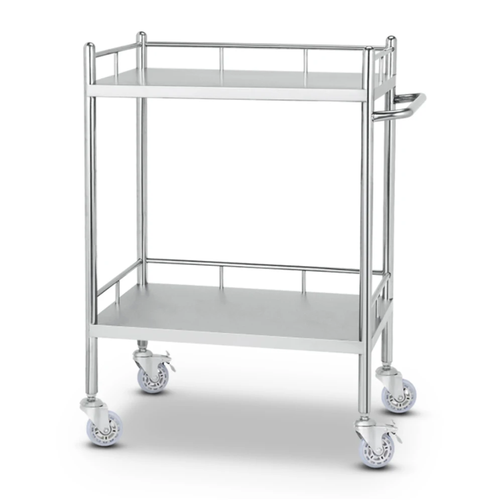 YFQ-T27 Hot selling Yongfa S.S Trolley 2-tier Medical Trolley