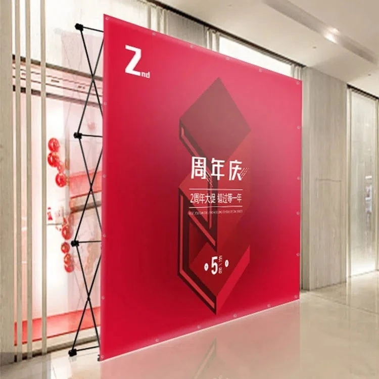 High quality Promotion Portable Backdrop Trade Show Stand Folding Booth Pop Up Exhibition Display Aluminium Fabric Wall Banner