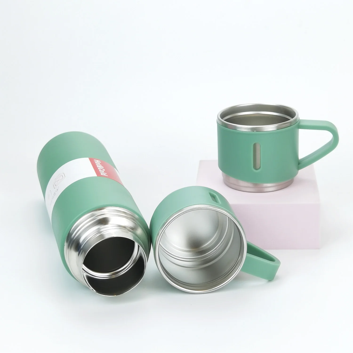 500ml Business Gift Box Set 3 in 1 Stainless Steel Water Bottle 500ml Thermos Cup Gift Set Vacuum Flask Set