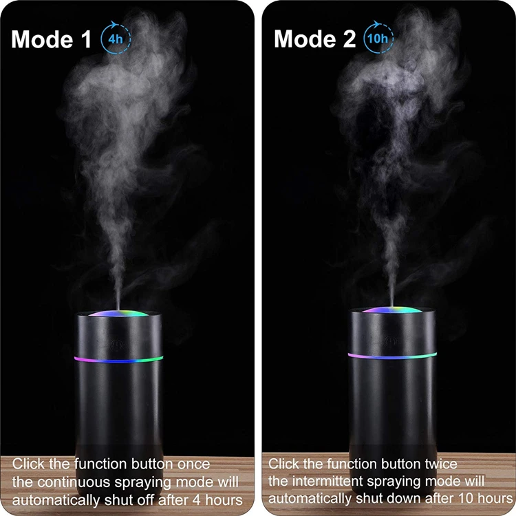 USB Humidifier 320ml Mini Portable Humidifier Ultra-Quiet LED Night Light Air Humidifier