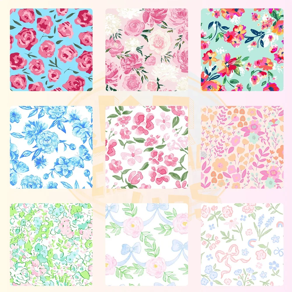 KERUI Hot Sale Custom Flower Printed Swimsuit For Kids Girls Summer Swimwear Two-pieces Beach Swimsuit High Waist Clothes Sets
