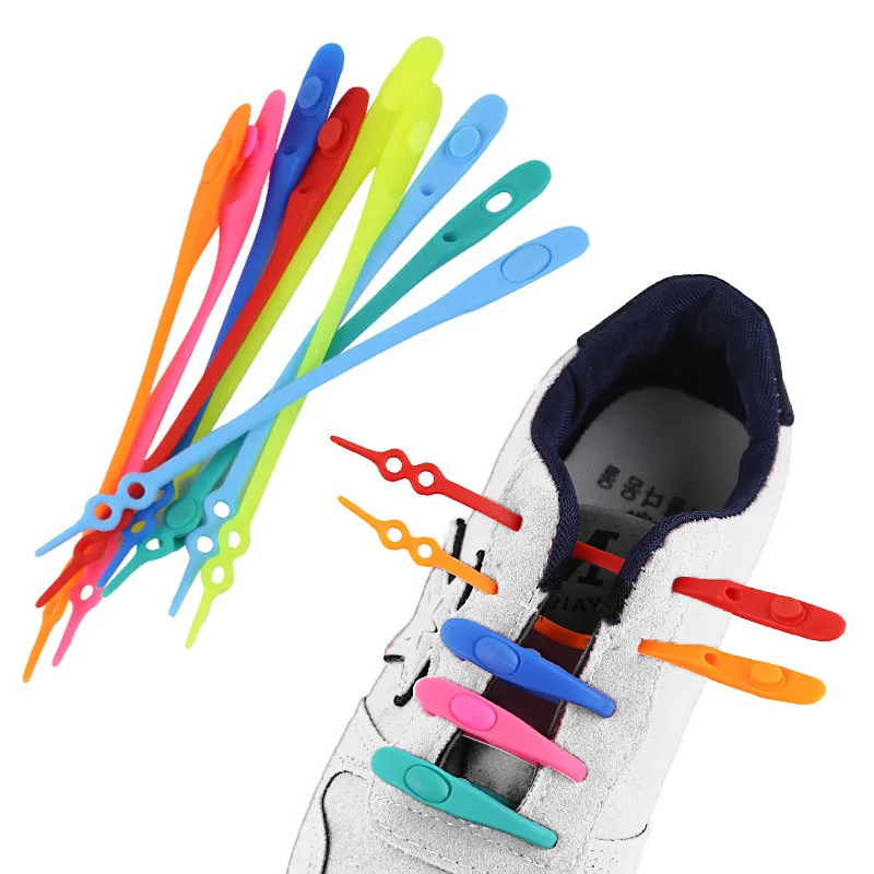 fashion lazy people reusable silicone elastic no tie shoelaces