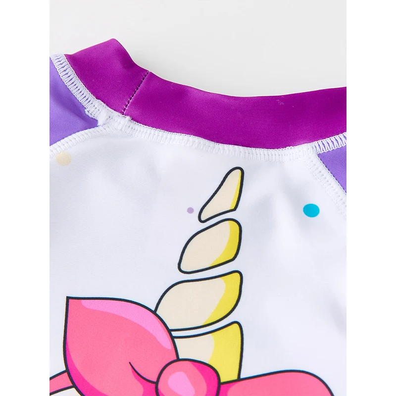 New Trend Girls Three Piece Swimwear Unicorn Cartoon Rash Guard Swimsuit Kid Girls Swimwear Bikini