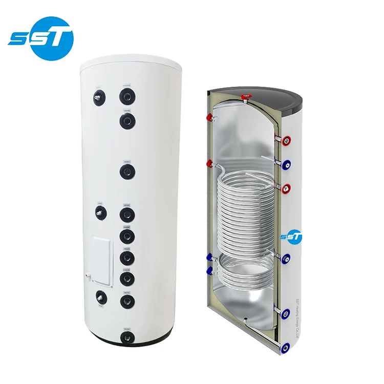 China supplier freestanding heat pump hot water heater tank stainless steel 300L heat pump boiler