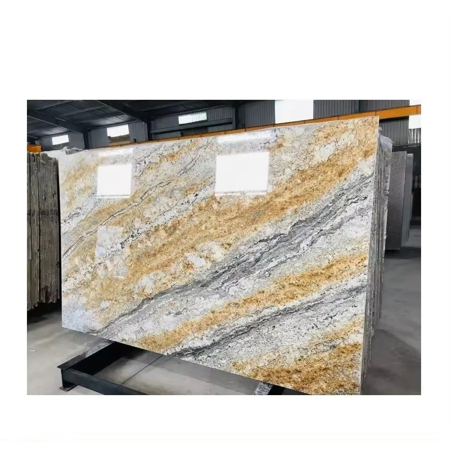 Top Quality Armani Gold North Granite Slab for Countertops Monuments Mosaic Exterior Interior Wall and Floor Applications