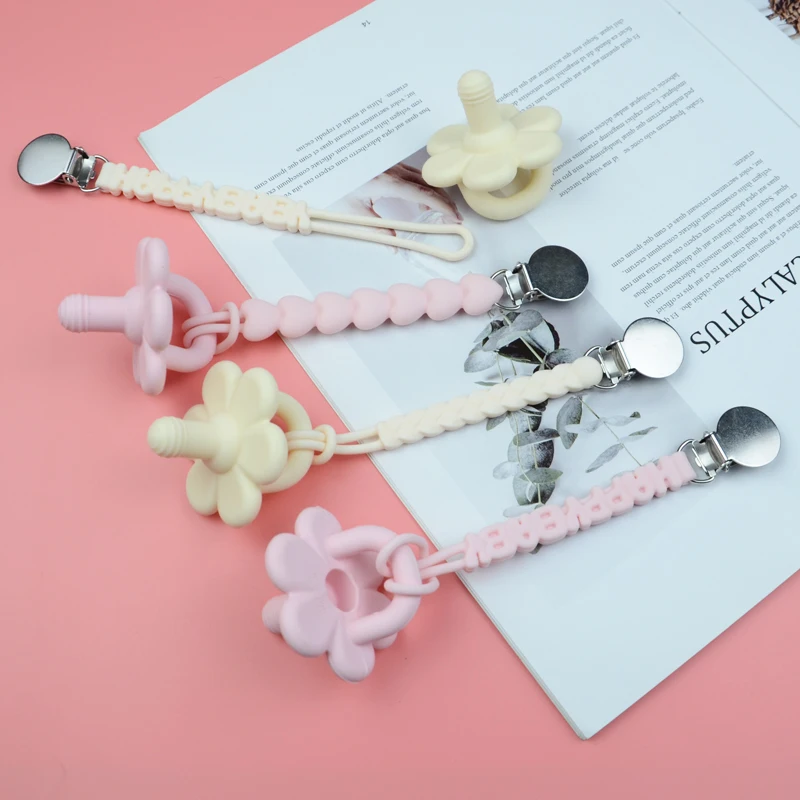 Hapbay New Amazon Hot Goods Wholesale Customized Food Grade Silicone Baby Pacifier Chain For Soother Dummy Teether
