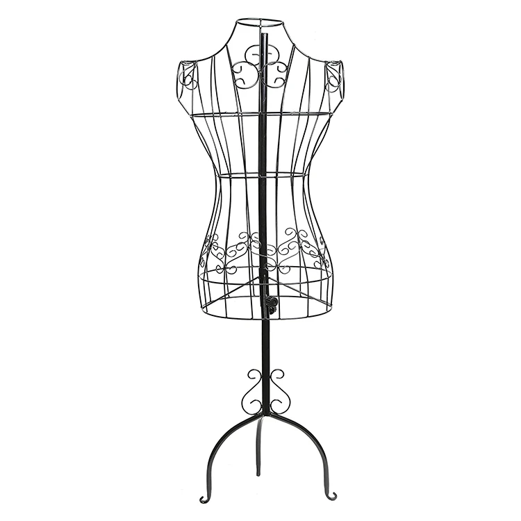 Black Metal Adjustable Dress Form Mannequin Display Stand