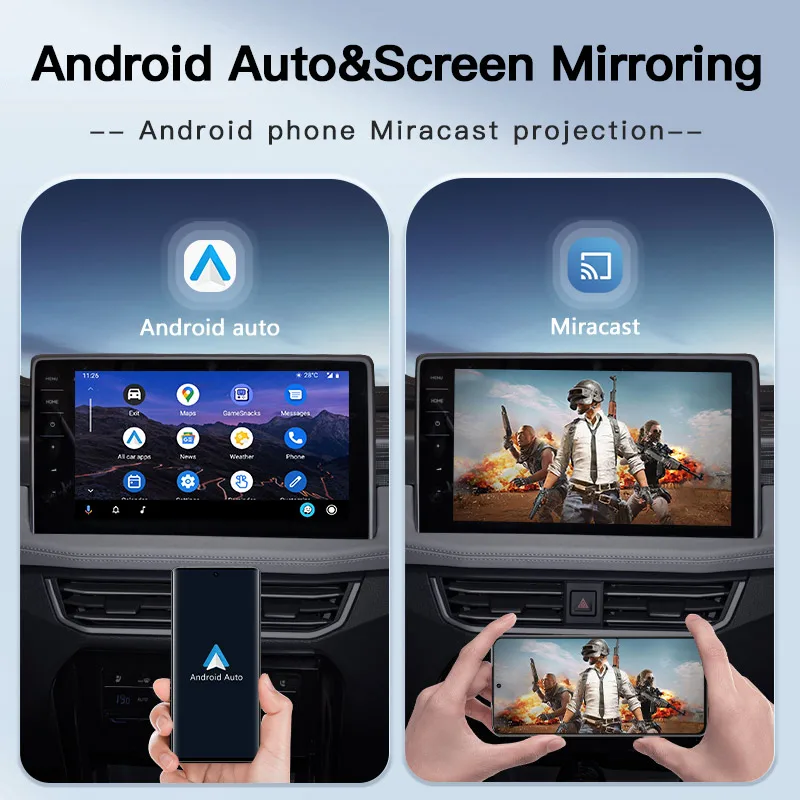 2024 4 in 1 Upgraded Wireless CarPlay Adapter and Android Box, Auto Adapter, ,Airplay, Miracast Mirroring Cars,