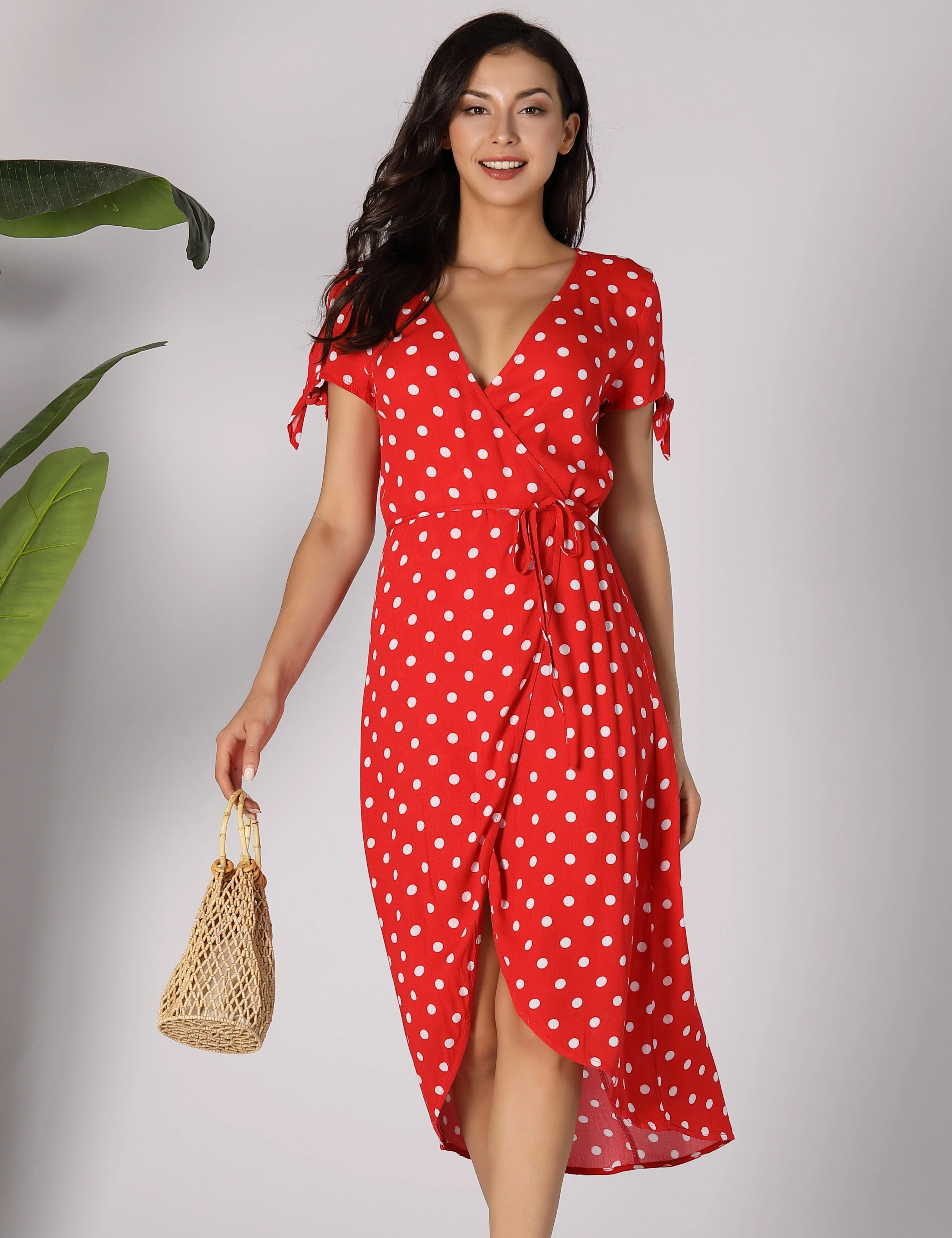 
2020 new pattern Casual Summer long elegant Dress Women Sexy Floral Sexy Beach Slip long wave points Dresses 
