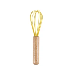 Egg Whisk Cream Stirrer Kitchen Egg Mixer Baking Tools Silicone Eggbeater With Wooden Handle