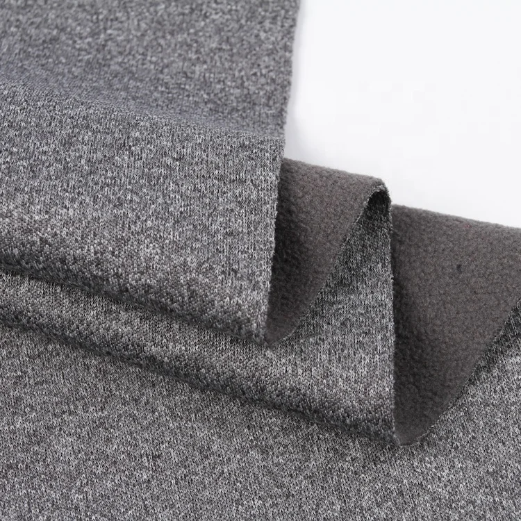 High quality wholesale warm cd yarn interlock fleece fabric 100% polyester bonded micro polar fleece fabric for clothing