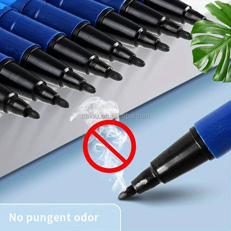Fast-Drying Student Art Signature Label Oil-Based Waterproof  Whiteboard Writing Double-Ended Small Hook Pen