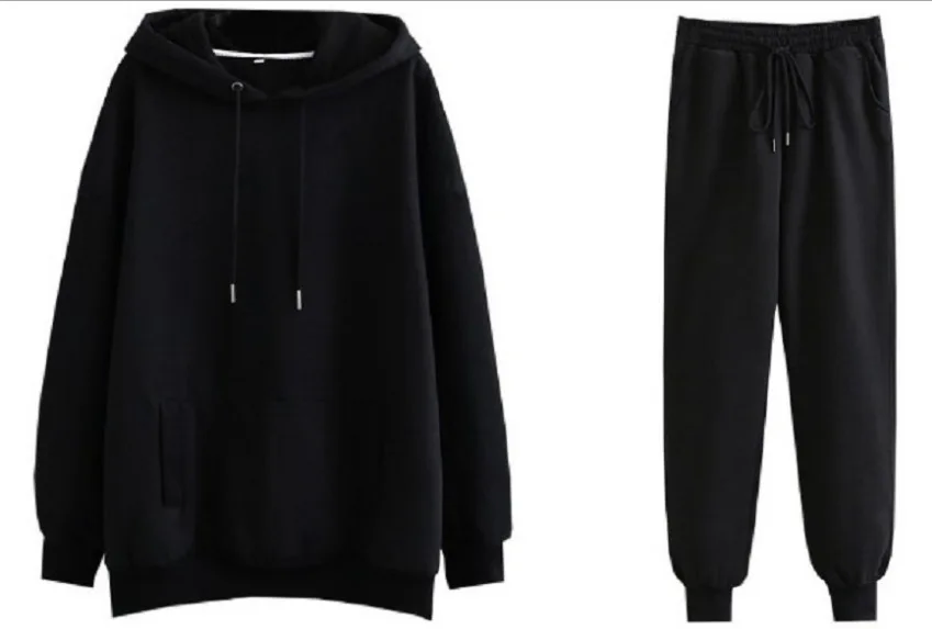 Новая модная однотонная толстовка с капюшоном от оригинального производителя, утепленный повседневный комплект из двух предметов, женские свитшоты