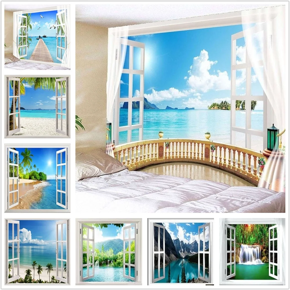 Ocean Tapestry Manufacturer Colorful Bohemian Abstract Hippie Trippy Wall Hanging Psychedelic Tapestry