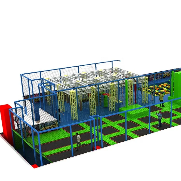 Professional Individual Indoor jumping castle Ninja Obstacles Course Kids Trampoline for Sale