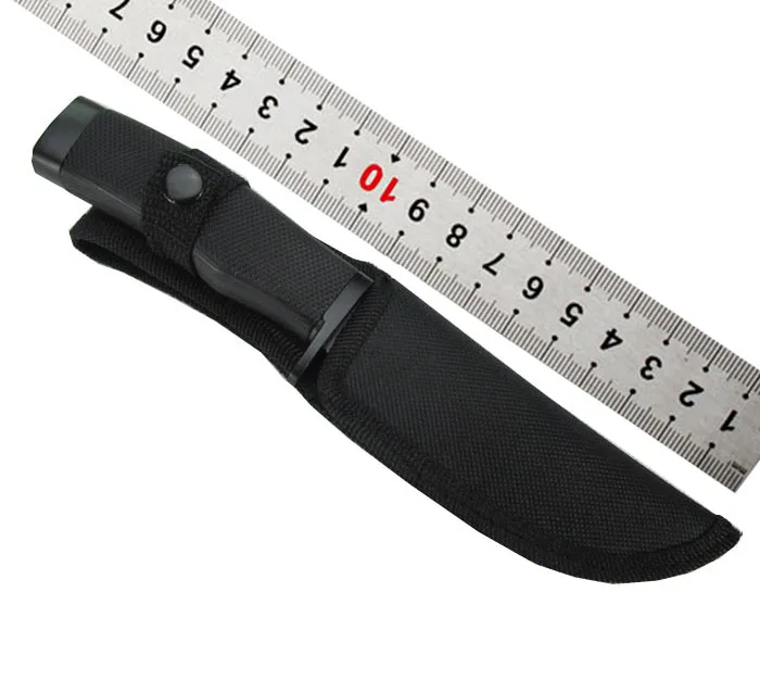 OEM low price free sample classic black fixed blade hunting camping survival straight knife on sale with nylon cover