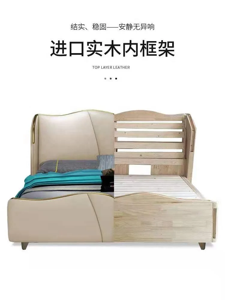 2020 new  design bedroom modern simple imitation leather  Home Bed