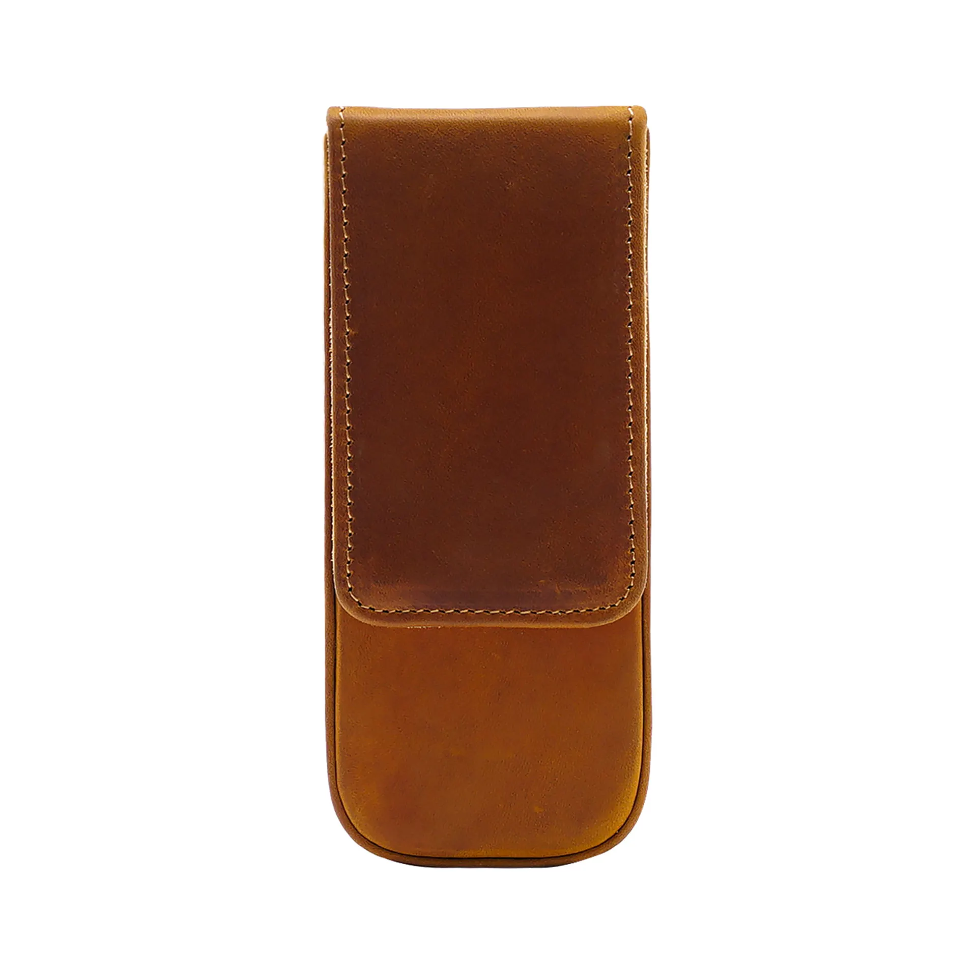 AIGUONIU  Genuine Leather 3 Slots Pen Case With Removable Pen Tray Holder Pencil Case Office School Supplies Pouch Creative Gift